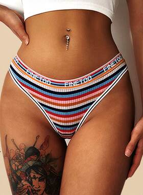 Panties Women Cotton Seamless G-string Sexy Striped Thongs