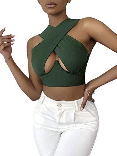 3XL Women's Criss Cross Tank Tops Sexy Sleeveless Party