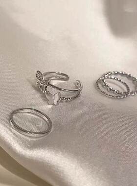 Butterfly Joint ring women Metal Punk Rings 蝴蝶戒指关节戒女