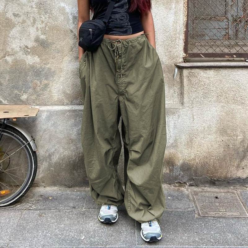 Casual Baggy Wide Leg Sweatpants Loose Low Waist Cargo Pants