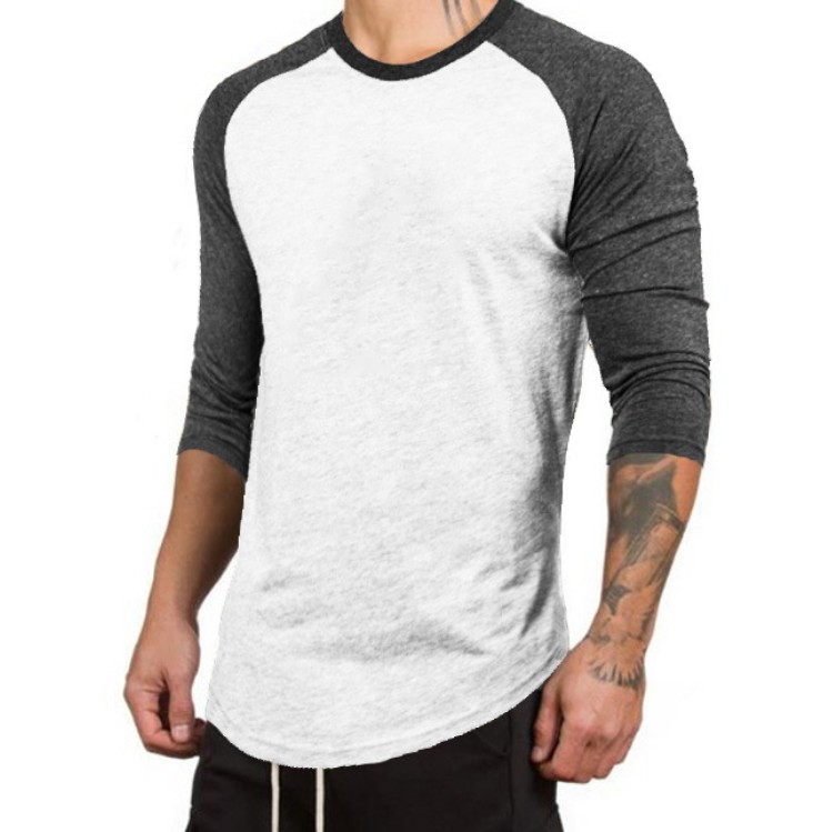 Men's T-shirt shirt jacket纯棉男士修身七分袖插肩T恤