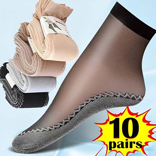 10Pairs Spring Summer Women Soft Socks Velvet Silk Socks丝袜