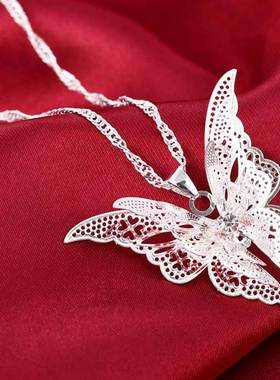 hollow butterfly necklace Female choker 蝴蝶项链翅膀吊坠饰品