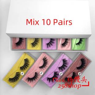 Mix 10 pair Mink Lashes Natural False Eyelashes 假睫毛套装