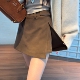 防走光外穿短裤 棕咖色毛呢短裙裤 女2025秋冬新款 高腰显瘦A字短裙