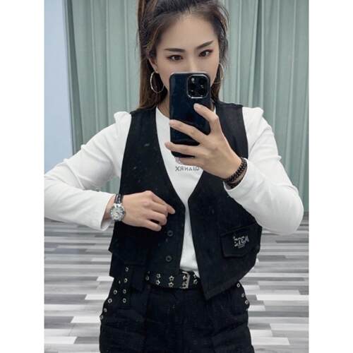 619时尚广场舞池舞现代舞爵士服装短背心气质舞团背心Hip-Hop