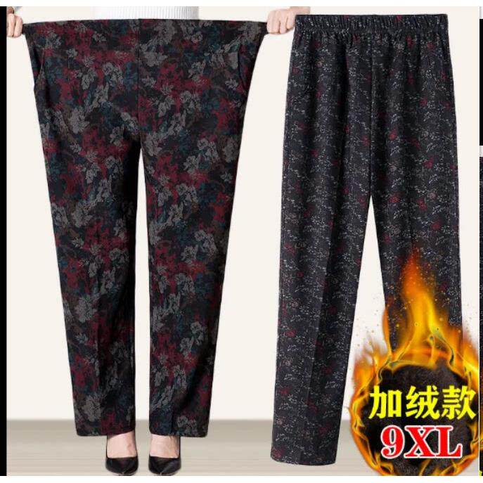 胖妈妈秋冬裤子加肥加大码中老年人女裤宽松保暖奶奶棉裤加绒加厚