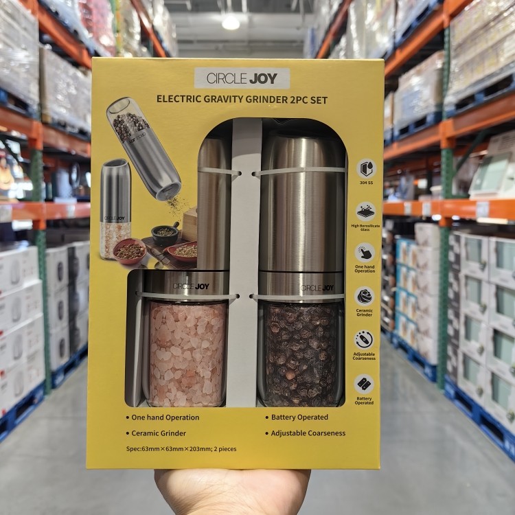 Costco代购CircleJoy电动重力调料研磨器家用黑胡椒粒研磨瓶2件装,厨房/烹饪用具,调味瓶罐/调料研磨器,淘宝优惠券,粉丝福利购,淘宝优惠卷