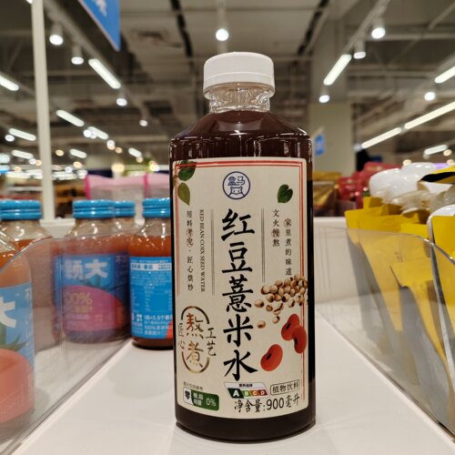 盒马红豆薏米水饮料0糖0脂900ml