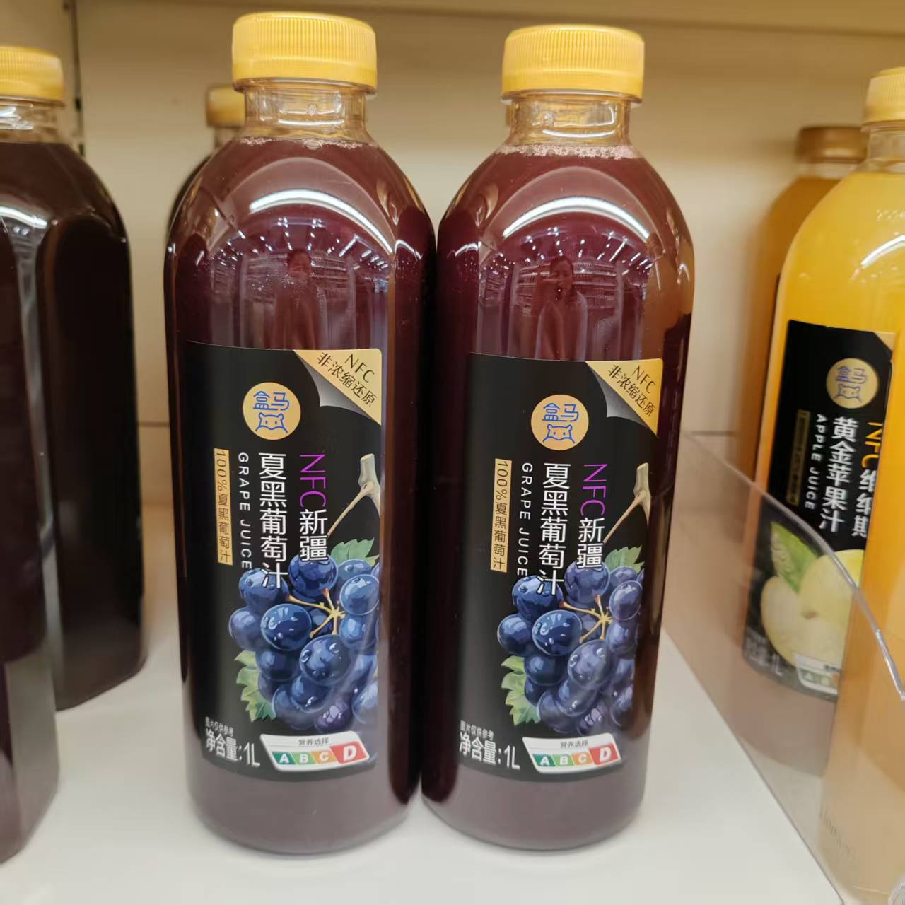 盒马鲜生NFC新疆夏黑葡萄汁0脂1L