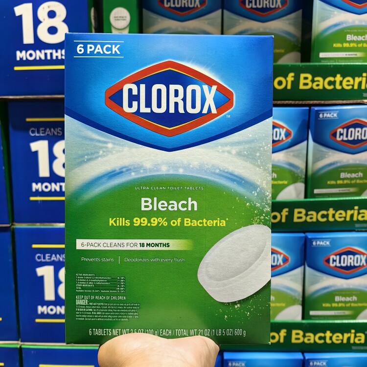 costco美国进口CLOROX高乐氏马桶漂白清洁锭除菌除臭洁厕块100g*6