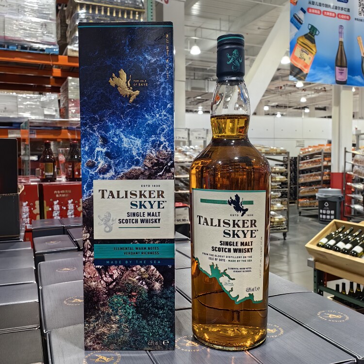 Costco代购英国进口泰斯卡斯凯岛单一麦芽苏格兰威士忌蒸馏酒1L装