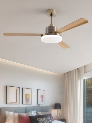 广东中山斯堪的纳维亚卧室吊扇灯休闲现代餐厅扇灯原木灯东南亚扇