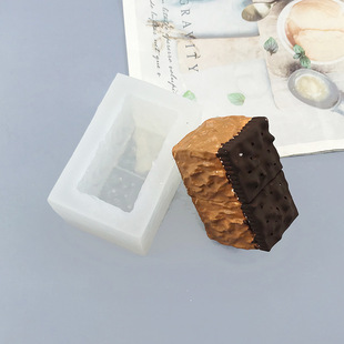 新款二连奶油饼干捏捏模具diy手工翻模 可做捏捏乐慕斯巧克力模具