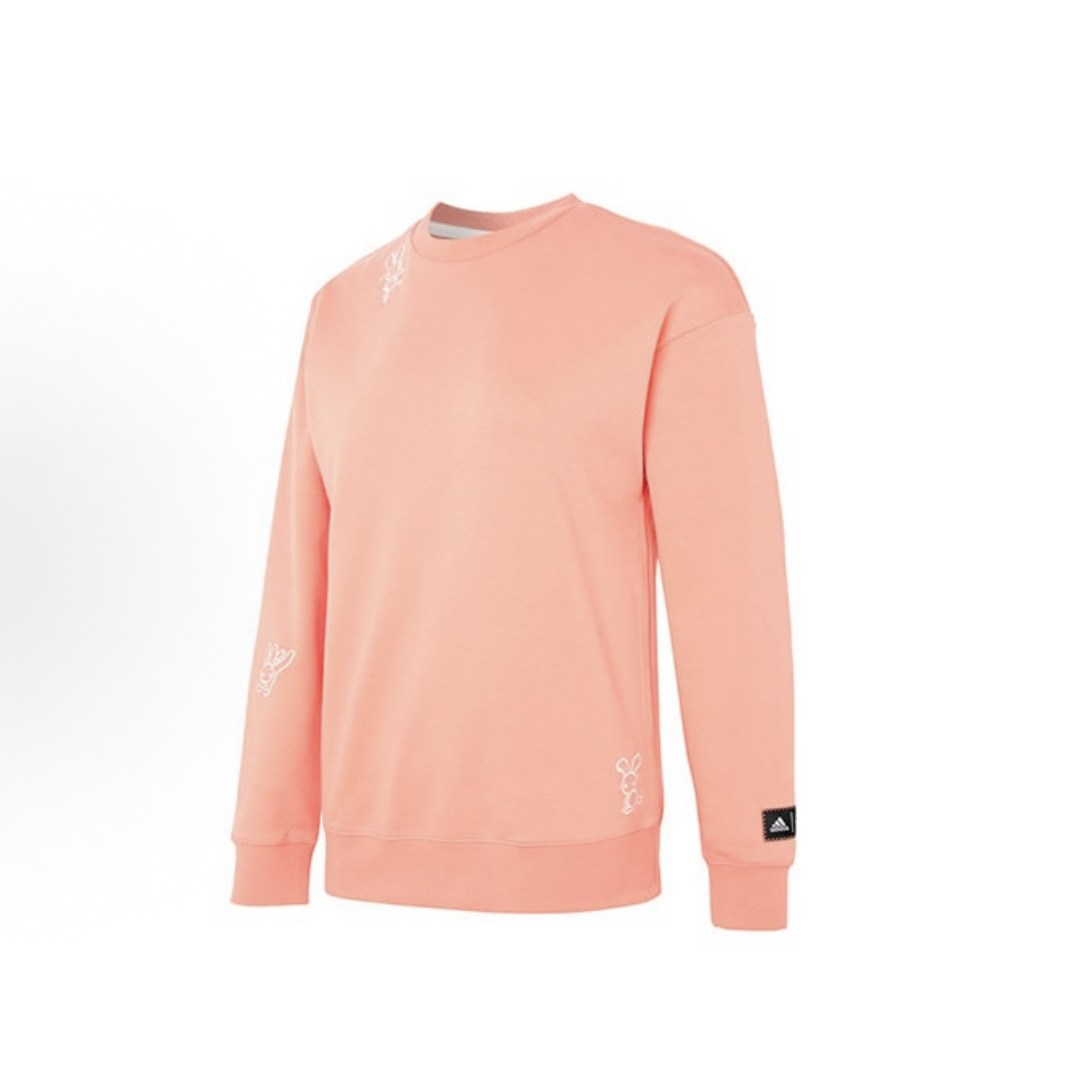 adidas CNY sweat卡通兔刺绣logo运动休闲套头长袖卫衣女款HZ3003