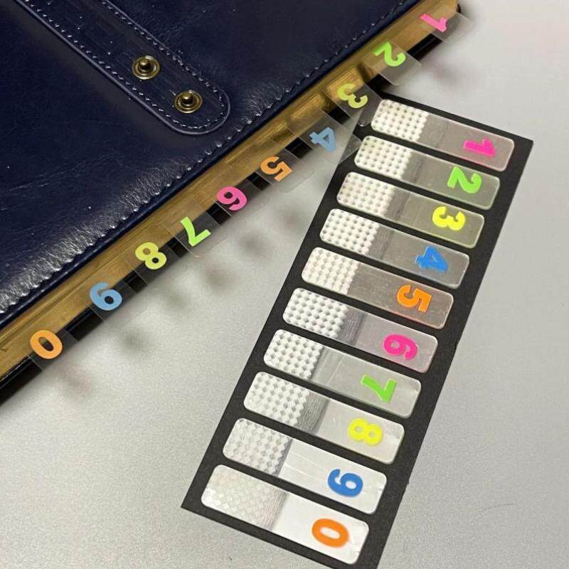 侧边索引贴标签创意数字字母透明便利索引学生贴纸分类活页标记便