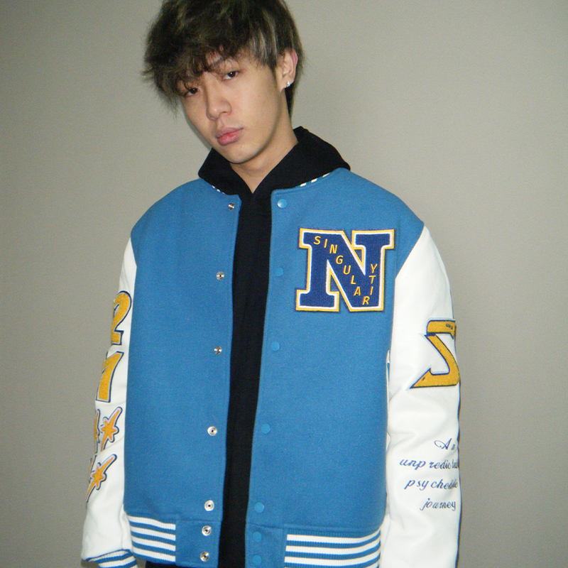 NEWOK立领秋冬精工刺绣棒球服