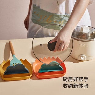 锅盖架家用厨房多功能工具台面收纳架置物架锅铲子勺子卡通收纳架