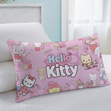 卡通hellokitty儿童双面枕头套学生宿舍亲肤可水洗床上用品抱枕套