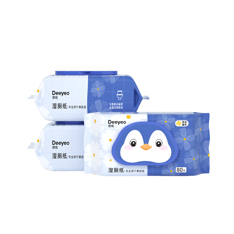 德佑洁厕湿纸巾加厚升级不脏手