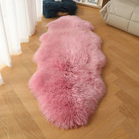 Australian wool sofa cushion, carpet, fur one-piece bedside blanket, whole sheepskin mat, long-haired irregular bedroom blanket thumbnail 5