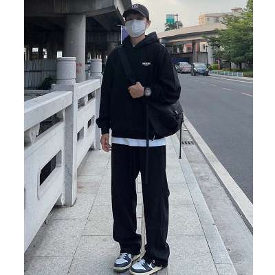 重磅男款美式高街加绒加厚卫衣