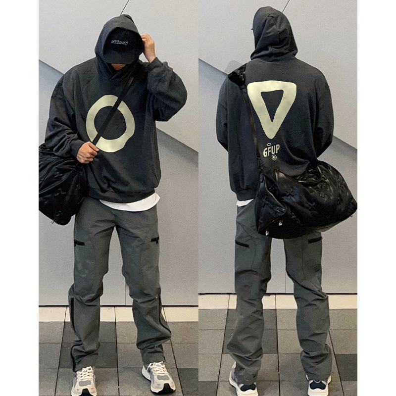 重磅男款美式复古连帽卫衣