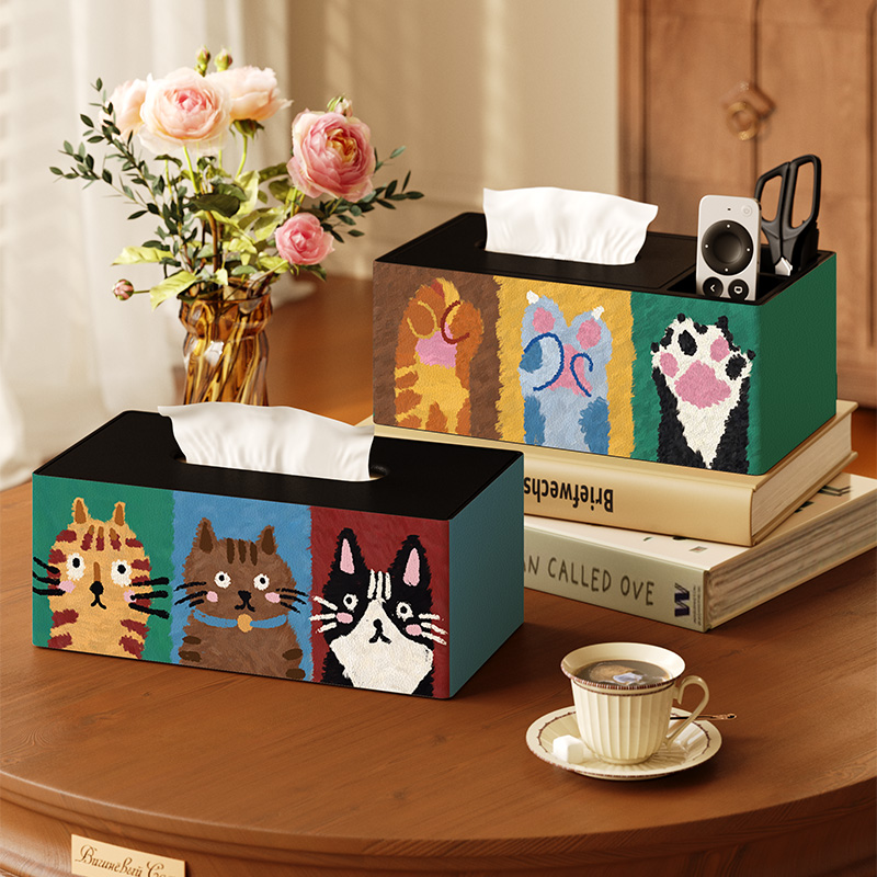 卡通抽纸盒2025新款纸巾盒客厅茶几遥控器收纳盒高级感床头收纳盒