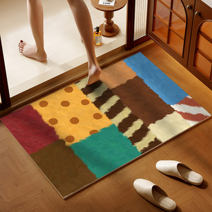 美式 多巴胺浴室地垫速干吸水脚垫卫生间门口防滑地毯厕所硅藻泥垫