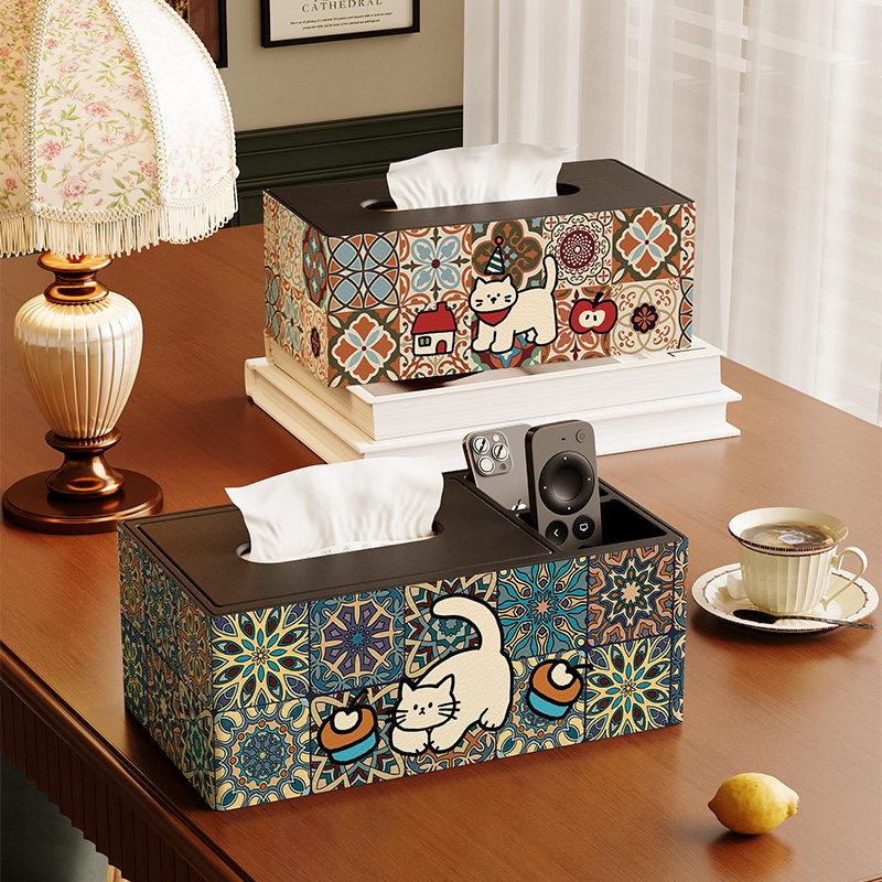 美式2025新款纸巾盒轻奢高级感抽纸盒遥控器收纳盒客厅茶几收纳,收纳整理,纸巾盒,淘宝优惠券,粉丝福利购,淘宝优惠卷