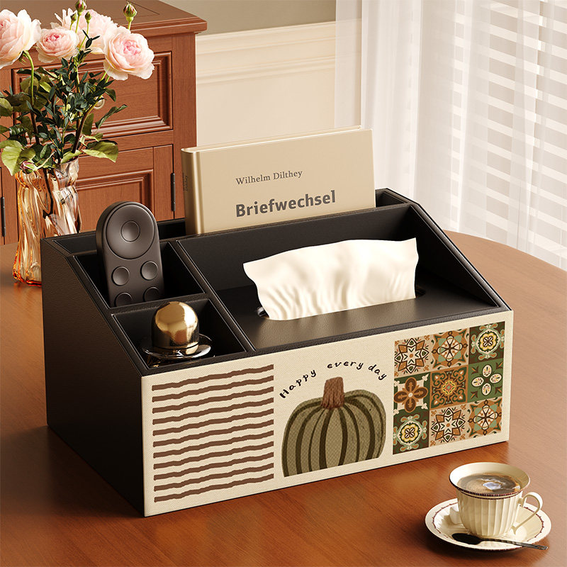 美式复古遥控器收纳盒客厅茶几纸巾盒多功能收纳一体高级感抽纸盒,收纳整理,纸巾盒,淘宝优惠券,粉丝福利购,淘宝优惠卷