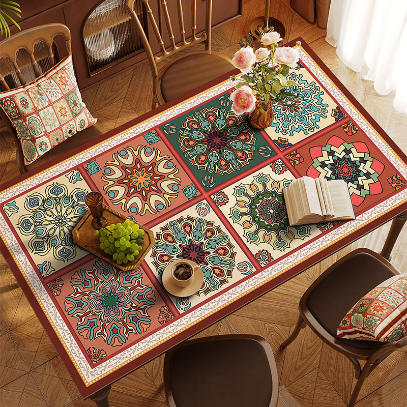 美式复古餐桌垫防水放油防烫免洗桌布高级感茶几桌垫桌面保护垫,居家布艺,桌布,淘宝优惠券,粉丝福利购,淘宝优惠卷