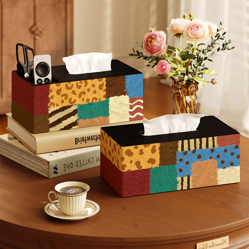 美式多巴胺纸巾盒多功能桌面抽纸盒高级感客厅茶几遥控器收纳盒,家居饰品,装饰纸巾盒,淘宝优惠券,粉丝福利购,淘宝优惠卷