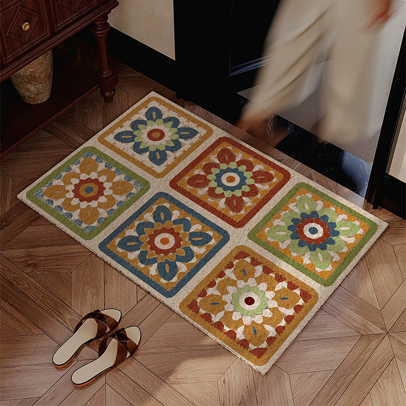 美式入户门地垫耐脏防滑进门脚垫家用玄关门口地毯丝圈可裁剪垫子