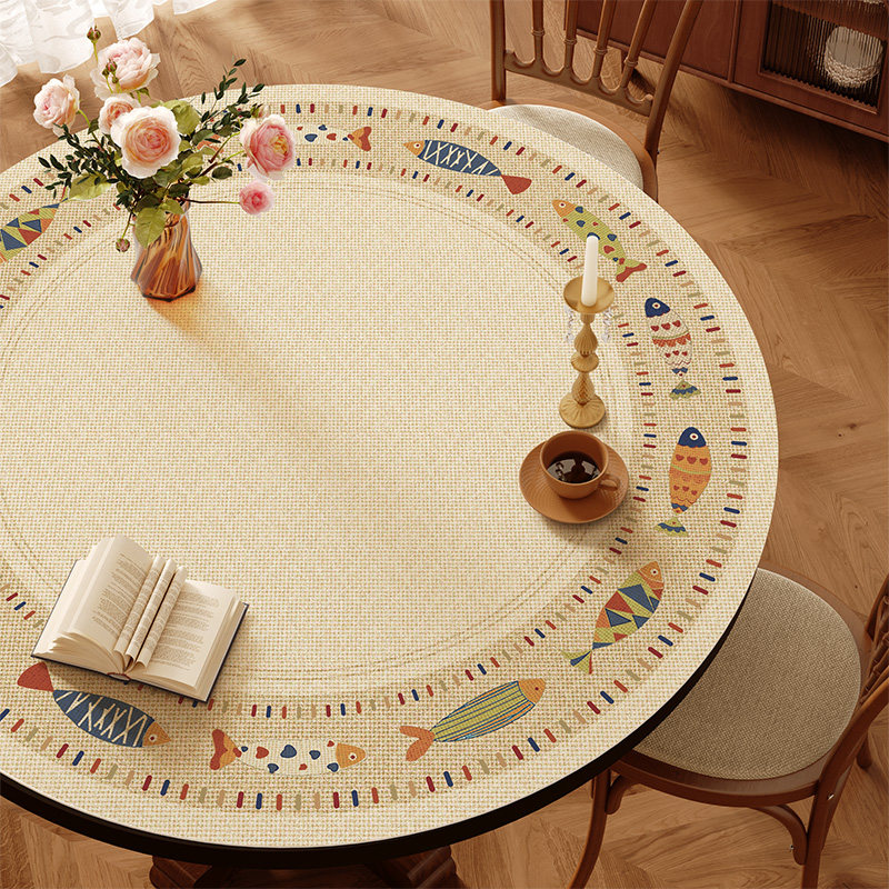 现代美式圆桌桌布免洗防水防油防烫圆桌垫圆形餐桌垫专用茶几台布,居家布艺,桌布,淘宝优惠券,粉丝福利购,淘宝优惠卷