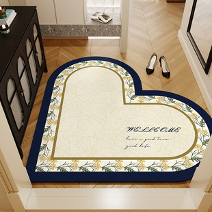 花边爱心入户门地垫 进门门口pvc皮革脚垫防滑防水可擦洗家用地毯