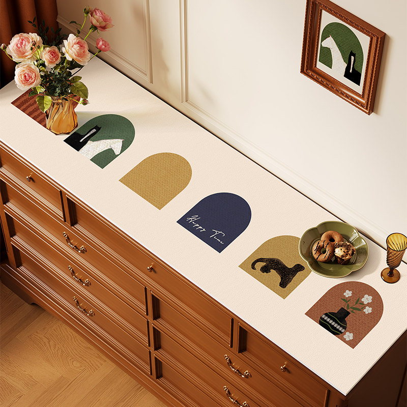 美式氛围感餐边柜保护垫2026新款电视柜桌垫玄关桌面垫鞋柜台面垫,居家布艺,桌布,淘宝优惠券,粉丝福利购,淘宝优惠卷