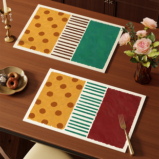 美式餐垫防水防油小桌垫皮革餐桌隔热垫餐盘垫高级感加厚碗盘餐垫