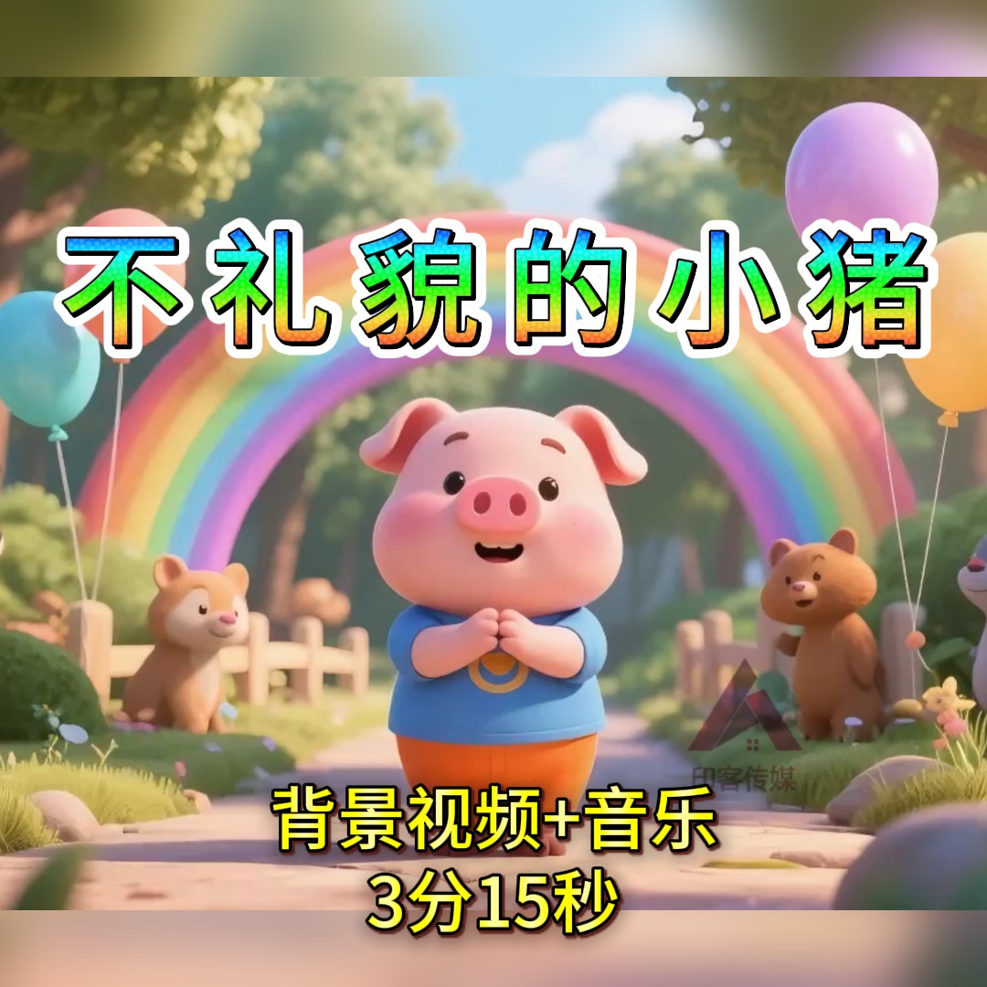 不礼貌的小猪故事比赛演讲稿背景视频音乐led大屏背景视频素材ppt