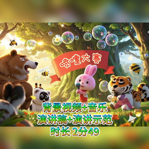 喷嚏大赛故事led背景视频素材音乐幼儿园低年级故事比赛演讲稿ppt