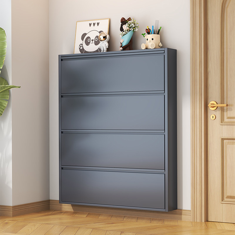 15cm超薄钢制翻斗鞋柜家用门口一体挂墙悬空小户型玄关柜极窄鞋架