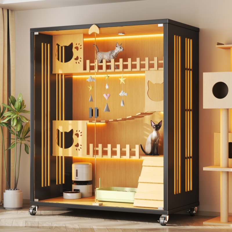 猫别墅四季通用猫窝超大自由空间猫窝家用室内猫笼子猫厕一体猫柜