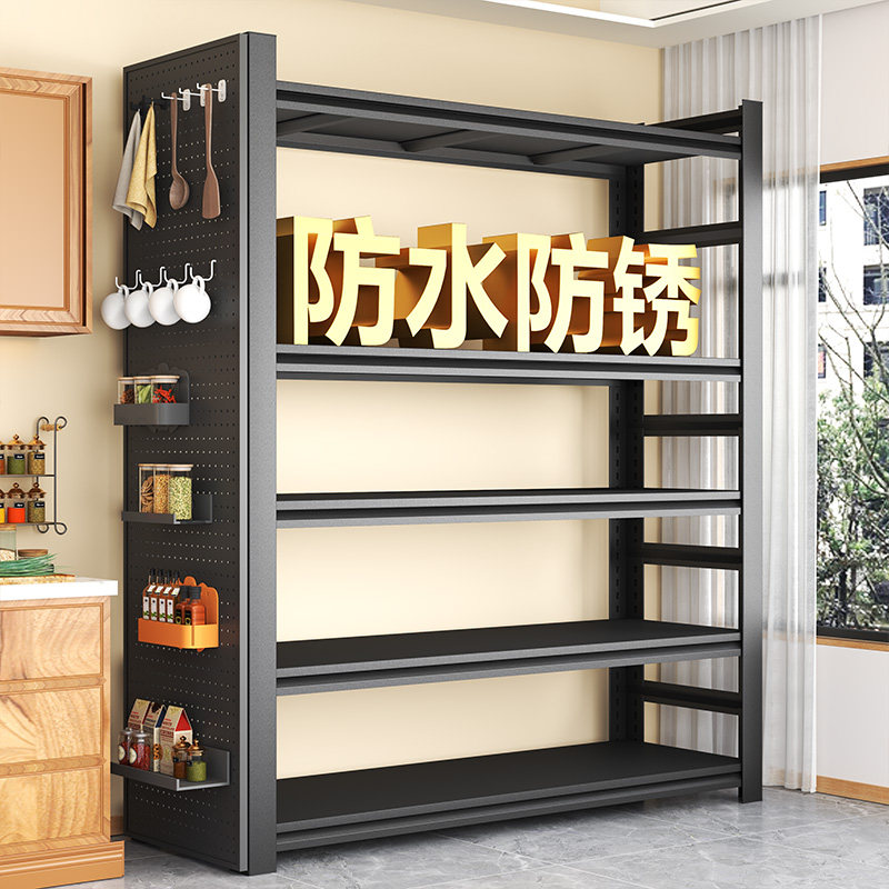 厨房置物架多功能落地多层锅架收纳层架微波炉烤箱架家用货架展示