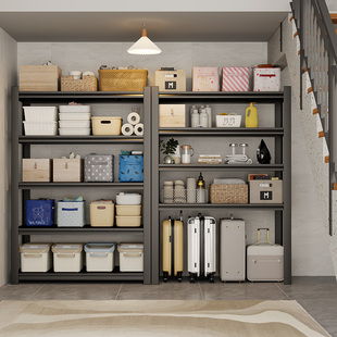 仓储货架家用多层置物架储藏室杂物间落地收纳层架地下室商用铁架