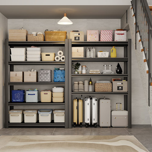 仓储货架家用多层置物架储藏室杂物间落地收纳层架地下室商用铁架