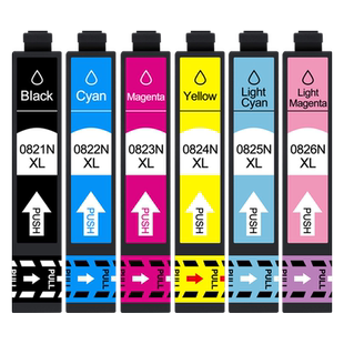 通用EPSON爱普生Stylus Photo彩墨打印机TX650连供墨水盒tx700w墨盒710w彩色82n油墨6色StylusPhoto墨合T0825