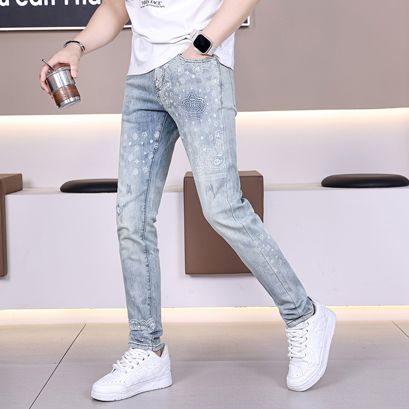 春夏新款牛仔裤男潮欧货