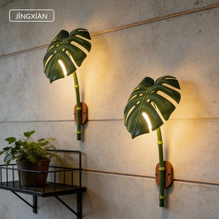 户外仿真龟背竹壁灯别墅庭院灯防水走廊大门口花园露台装饰景观灯