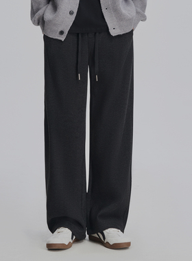 冬季新款立体裁剪宽松休闲款男士加绒加厚保暖直筒阔腿长裤25117