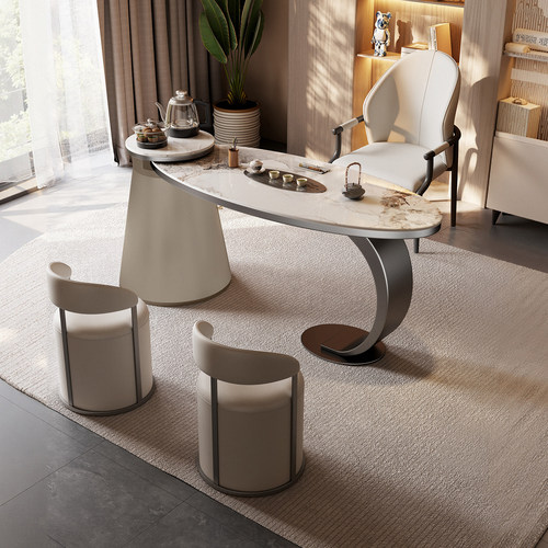 新款高端岩板茶桌椅组合家用